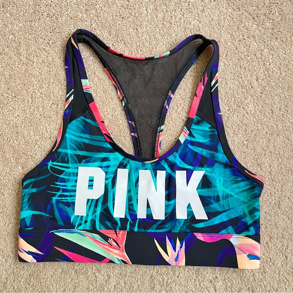 Victoria's Secret PINK Sports Bra Tropical Floral Design